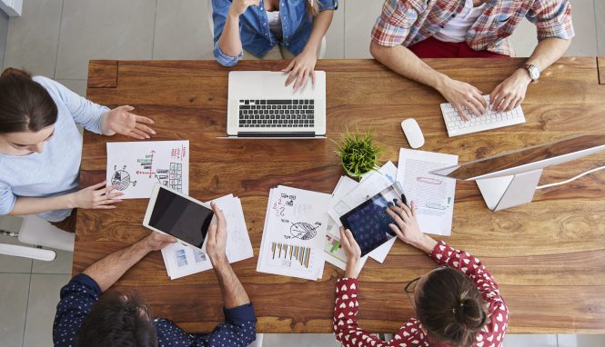 Meeting of coworkers and planning next steps of work